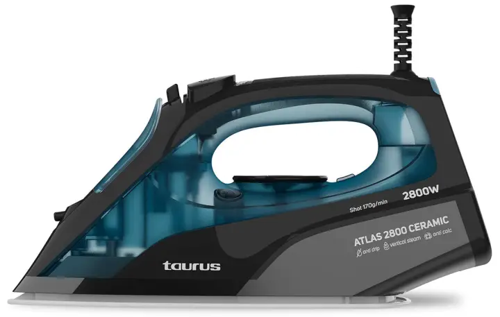 ATLAS 2800 CERAMIC Plancha a vapor Suela de cerámica 2800 W Negro, Azul, Gris