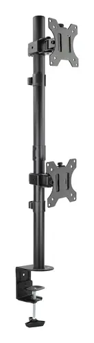 Soporte de Mesa, Giratorio e Inclinable, Vertical, para 2 Pantallas 13-32, Negro - Imagen 1