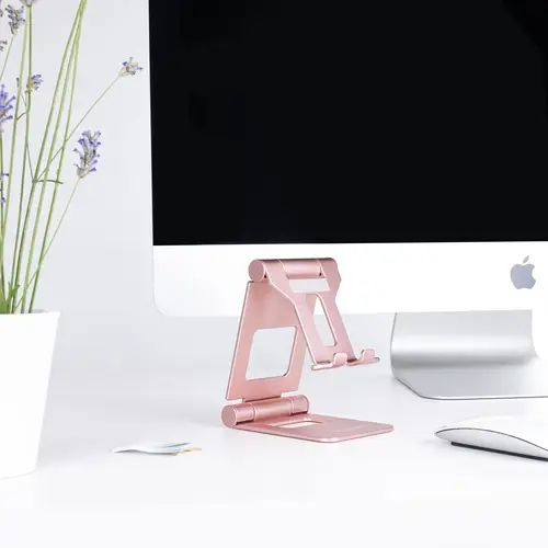 Soporte de sobremesa ajustable para teléfono / tablet hasta 10, Rosa Velvet - Imagen 8