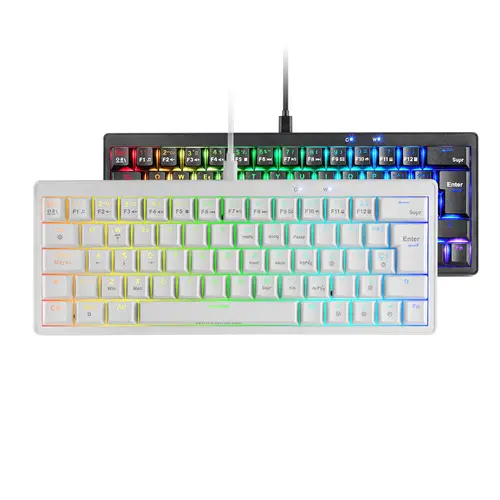 MKMINIPRO, Teclado Mecánico Ultra-Compacto 60%, Switches Mecánicos Hot-Swappable, Iluminación RGB Chroma, Teclado Gaming Antighosting, Multiplataforma, Switch Marrón, Español, Negro - Imagen 1