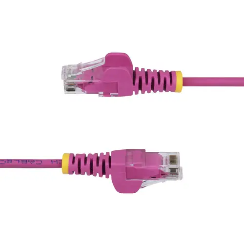 Cable de Red Ethernet CAT6 Delgado sin Enganches Rosa de 2,5m - Cable RJ45 Snagless Slim 28AWG - Alambre de Cobre Puro - PoE 100W - con Alivios de Tensión - LSZH - Probado con Fluke - Imagen 3