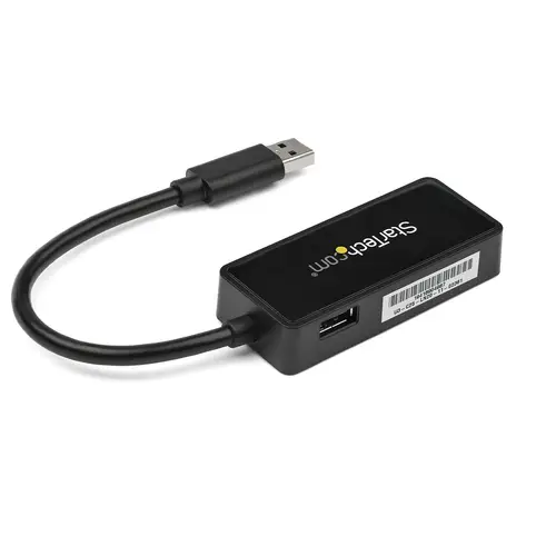 Adaptador Tarjeta de Red NIC Externa USB 3.0 de 1 Puerto Gigabit Ethernet RJ45 y Puerto USB - Negro - Imagen 2