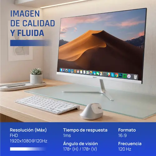 Monitor 24" IPS 1ms FHD 120Hz MM blanco - Imagen 2