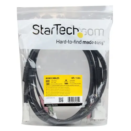 Cable KVM 4 en 1 de 1,8m con DVI USB Audio y Micrófono - Imagen 10