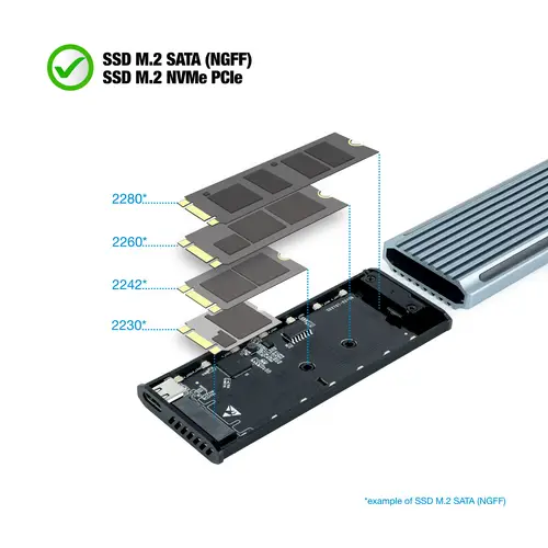 Shinobi Caja externa para unidad de estado sólido (SSD) Gris M.2 - Imagen 4