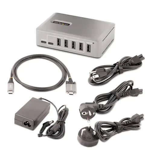 Hub Concentrador USB-C de 10 Puertos - 8x USB-A/2x USB-C - con Fuente de 65W - USB 3.1 10Gbps - Ladrón USB Tipo C con Certificación USB-IF - Multiplicador USB C - Imagen 7