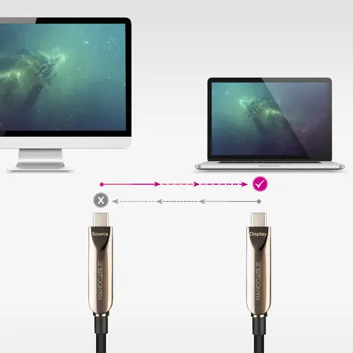 Cable USB 3.2 Gen2x1 AOC, 60W 3A PD 10Gbps 8K@60Hz, USB-C M/M, 15m, Negro - Imagen 6