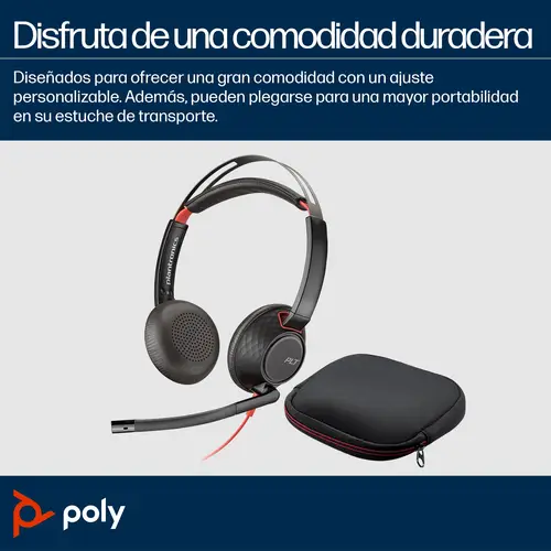 Auriculares Blackwire 5220 estéreo USB-C + conector de 3,5 mm + adaptador USB-C/A (paquete) - Imagen 2