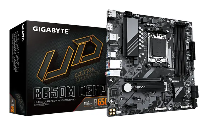B650M D3HP Placa base - AMD Ryzen serie 9000, VRM de 5+2+2 fases, hasta 7600 MHz DDR5 (OC), 2xPCIe 4.0 M.2, LAN 2,5 GbE, USB 3.2 Gen 1
