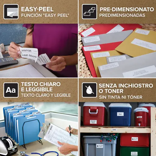 LW etiquetas auténticas multiusos/de dirección del remitente | 19 mm × 51 mm |24 rollos de 500 etiquetas con reverso fácil de retirar (12.000 unidades) | para etiquetadoras LabelWriter - Imagen 12