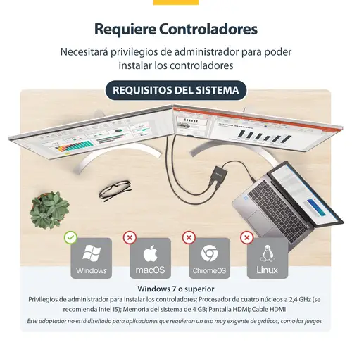 Adaptador USB 3.0 a HDMI Doble - 4K 30Hz - Imagen 7