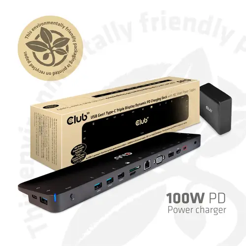 CSV-1564W100 base para portátil y replicador de puertos Acoplamiento USB 3.2 Gen 1 (3.1 Gen 1) Type-C Negro - Imagen 4
