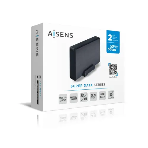 Caja externa 3,5" ASE-3530B SATA a USB 3.0/USB 3.1 Gen1, Negra - Imagen 3