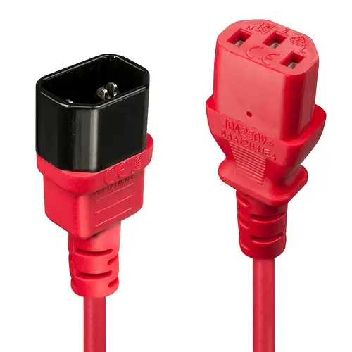 30477 cable de transmisión Negro, Rojo 1 m C14 acoplador C13 acoplador - Imagen 1