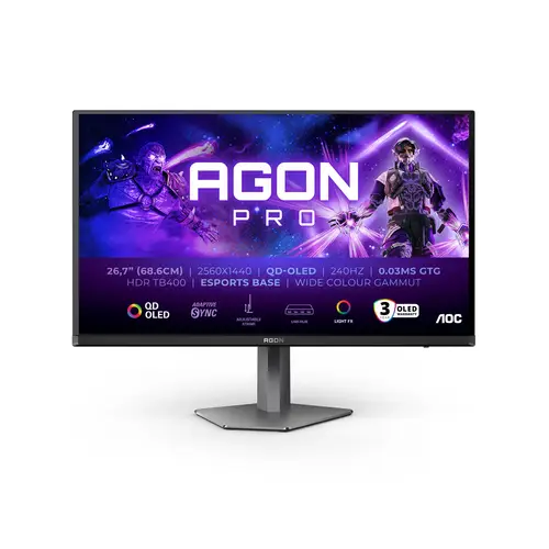 AGON PRO AG276QZD2 pantalla para PC 67,8 cm (26.7") 2560 x 1440 Pixeles Quad HD QD-OLED Gris - Imagen 2