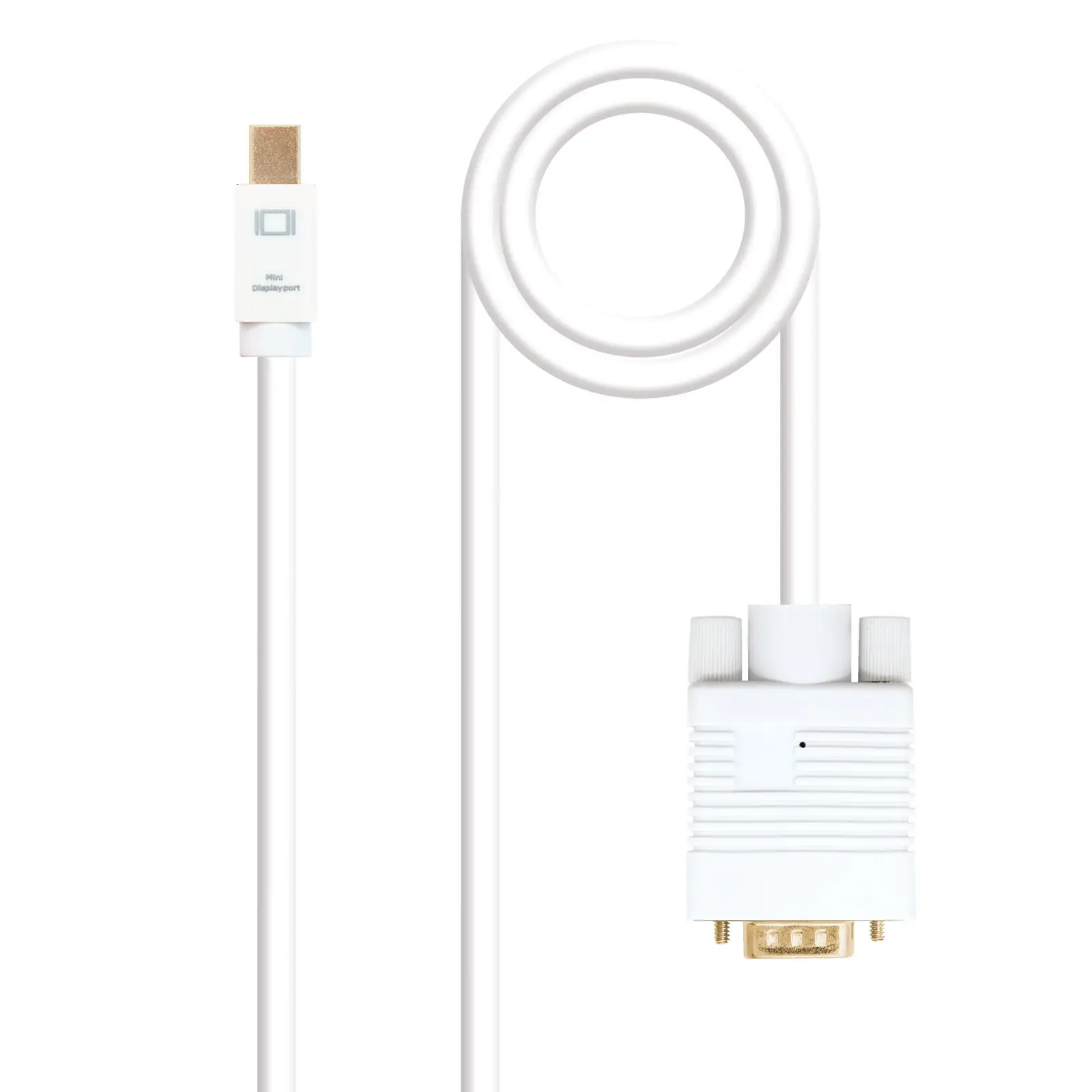 Cable conversor Mini DP a VGA, Mini DP/M - VGA/M, Blanco, 5.0 M