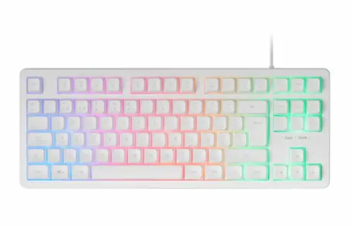 MK023, Teclado Gaming TKL, Tecnología Híbrida H-Mech, Iluminación FRGB Rainbow, Anti-ghosting, Compatibilidad Universal, Blanco, Idioma Español - Imagen 2