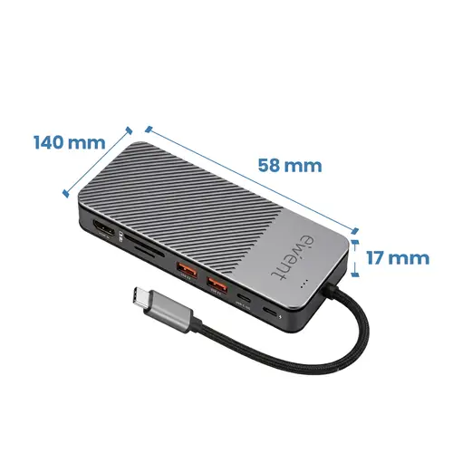 EW1156 base para portátil y replicador de puertos Alámbrico USB 3.2 Gen 1 (3.1 Gen 1) Type-C Aluminio - Imagen 3