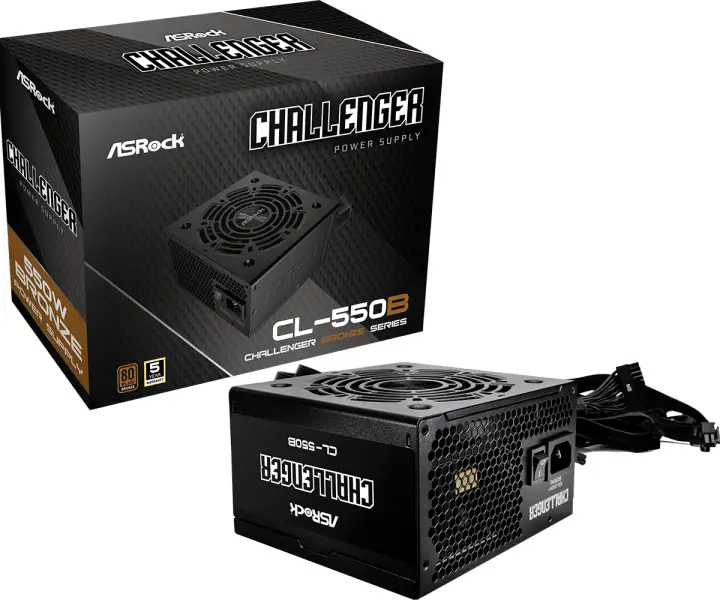 CL-550B Challenger unidad de fuente de alimentación 550 W 20+4 pin ATX ATX Negro