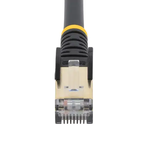 Cable 10m Ethernet CAT6a - Cable de Red de 10 Gigabits Blindado Snagless RJ45 PoE de 100W - Latiguillo STP de 10GbE con Alivio de Tensión - Fluke - UL - TIA - Negro - Imagen 3