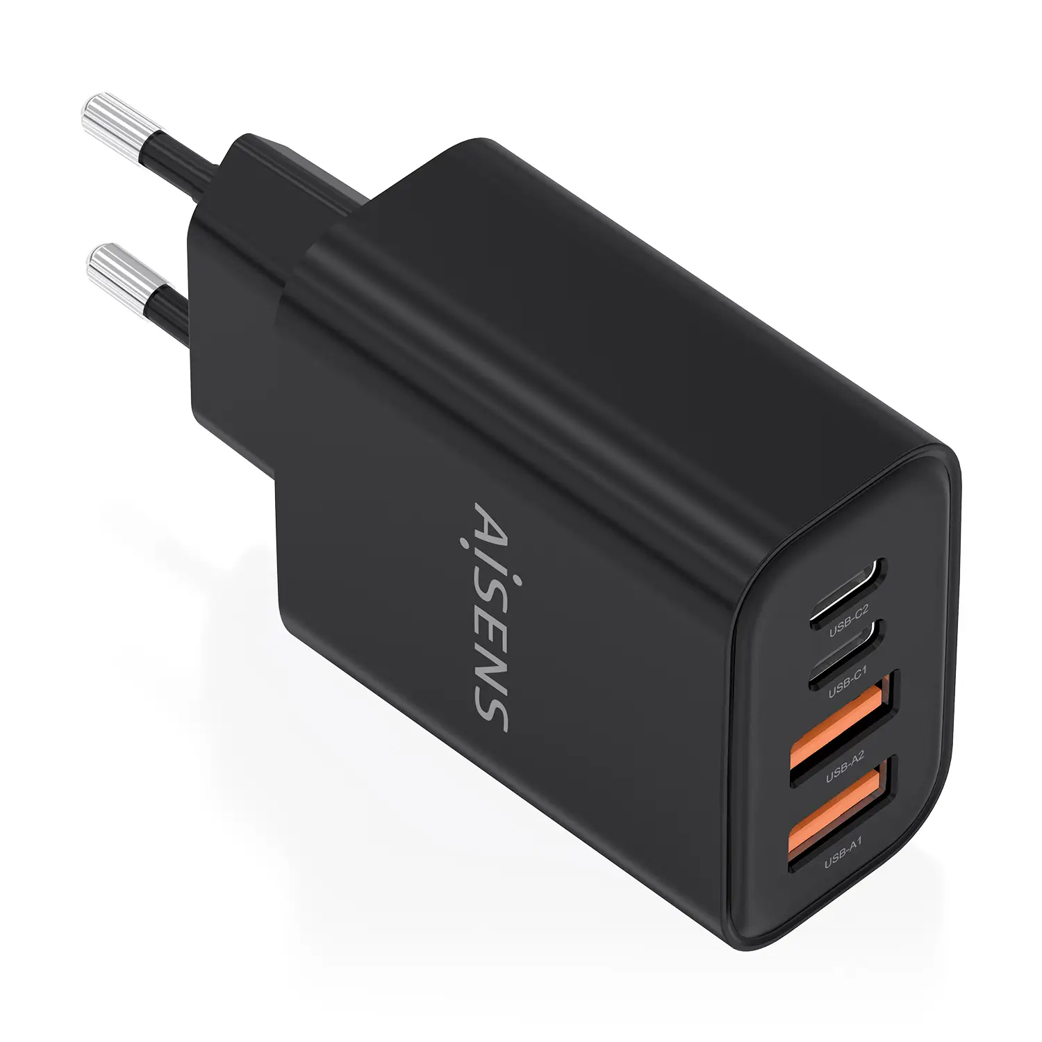 Cargador GaN 32W, 2xUSB-C PD3.0, 2xUSB-A, Negro