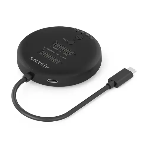AISENS Estacion De Docking De Doble Bahia NVME a USB 3 2 Gen2x2  Clone  Negro - Imagen 3