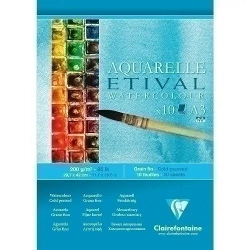 BLOC DIBUJO CLAIR.ETIVAL ACUARELA A3 300 - Pack de 5 unidades