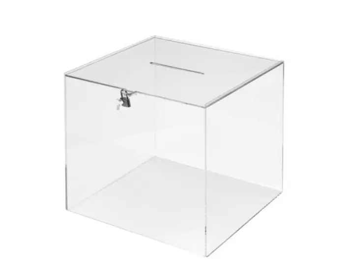 Urna de metacrilato con llave 30x30x30 596903