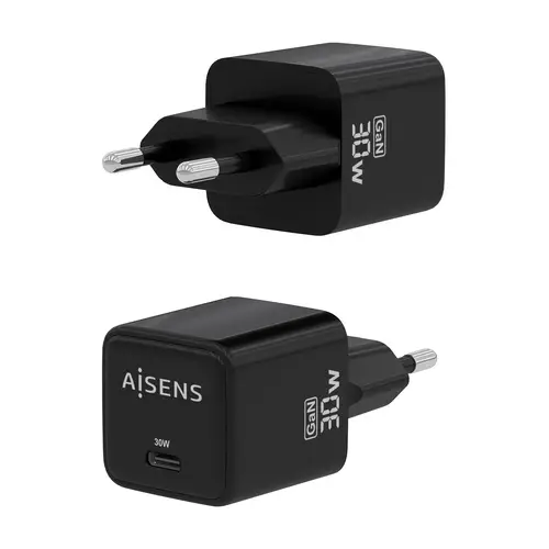 Cargador Gan 30W, 1xUSB-C PD3.0 QD4.0, Negro - Imagen 3