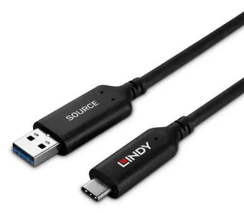 43397 cable USB USB 3.2 Gen 1 (3.1 Gen 1) 50 m USB A USB C 5 Gbit/s Negro - Imagen 3
