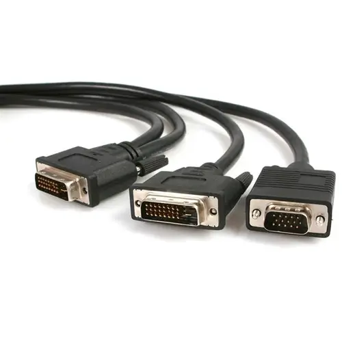 Cable de 1,8m Multiplicador de Vídeo DVI-I Macho a DVI-D Macho y HD15 VGA Macho para Monitor - Splitter - Imagen 1