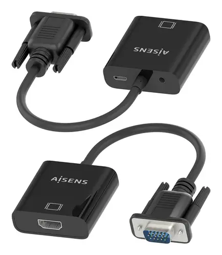 Cable conversor SVGA+Audio a HDMI, SVGA/M+Jack 3.5/H+USB MicroB/H-HDMI A/H, Negro, 20cm - Imagen 4
