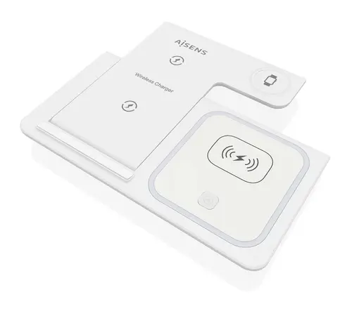 Cargador Inalambrico USB-C 3 En 1 De 15W Para Movil, Apple Watch, Ariculares Con Estuche De Carga, Blanco - Imagen 3