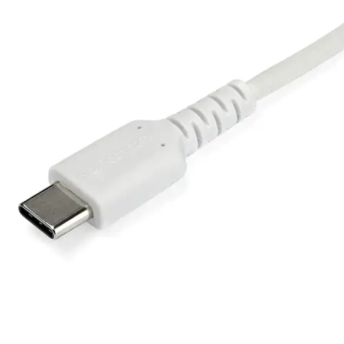 Cable de 2m de Carga USB C - de Carga Rápida y Sincronización USB 2.0 Tipo C a USB C para Portátiles - Revestimiento TPE de Fibra de Aramida M/M 60W Blanco - iPad Pro Surface - Imagen 3