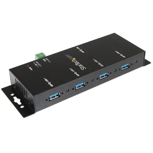 Hub Concentrador USB 3.0 de 4 Puertos - 5Gbps - Ladrón USB-A Industrial de Metal - de Montaje en Carril DIN, Pared o Escritorio - Hub de Expansión TAA - Imagen 2