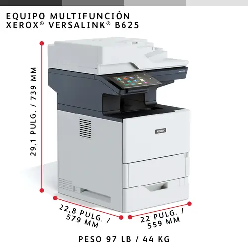 VersaLink B625 A4 61 ppm Copia/impresión/escaneado/fax a doble cara PS3 PCL5e/6 2 bandejas 650 hojas - Imagen 6