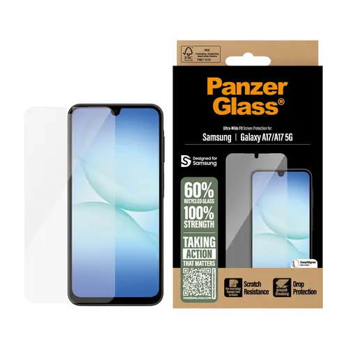 ® Screen Protector Samsung Galaxy A17 | A17 5G | Ultra-Wide Fit w. EasyAligner Protector de pantalla 1 pieza(s) - Imagen 2