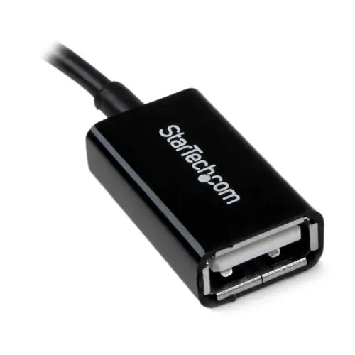 Cable Adaptador de 12cm Micro USB Macho a USB A Hembra OTG para Tablets Smartphones - Negro - Imagen 2