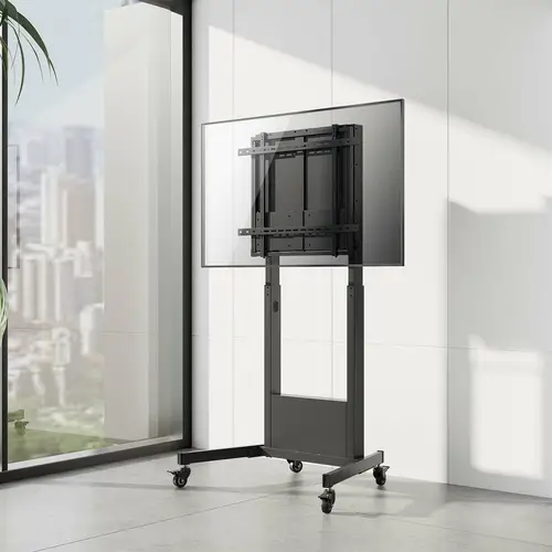 Soporte PRO de suelo contrapeso con ruedas para TV 60-90Kg de 60-100, Negro - Imagen 4