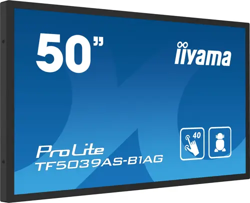 TF5039AS-B1AG pantalla de señalización Pantalla plana para señalización digital 125,7 cm (49.5") LED 500 cd / m² 4K Ultra HD Negro Pantalla táctil Procesador incorporado Android 24/7 - Imagen 3