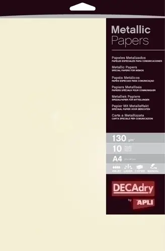PAPEL METALIZAD.A4 APLI 130g 10h CHAMPAN