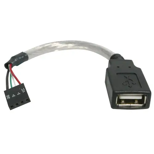 Cable de 15cm Adaptador Extensor USB 2.0 a IDC 4 pines - Conector a Placa Base - Hembra a Hembra - Imagen 1