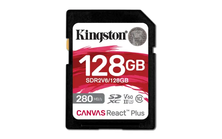 128GB Canvas React Plus SDXC UHS-II 280R/100W U3 V60 for Full HD/4K