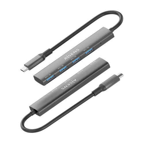 Hub USB 3.1 USB-C, USB-C/M-4x Tipo A/H, Gris, 15cm - Imagen 3
