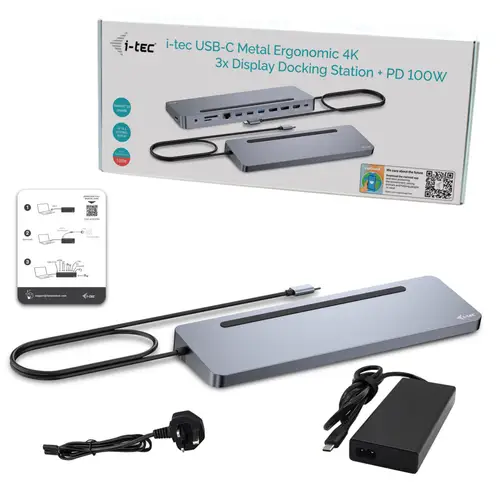 USB-C Metal Ergonomic 3x 4K Display Docking Station with Power Delivery 100 W + Universal Charger 100 W - Imagen 3