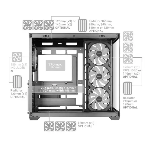 MCV5W carcasa de ordenador Midi Tower Blanco - Imagen 9