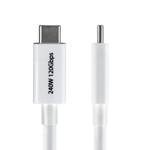 Cable Thunderbolt 5 Certificado de 80cm - 80Gbps/120Gbps - 8K60Hz - PD 240W - Cable Thunderbolt Certificado - Compatible con Thunderbolt 4/USB4/USB-C/USB Tipo C - Blanco - Imagen 2