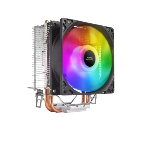 MCPUARGB, Disipador CPU RGB, 2 Heatpipes HCT, TDP 130W, Silencioso, PWM - Imagen 1
