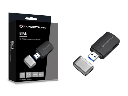 BIAN06B lector de tarjeta USB 3.2 Gen 1 (3.1 Gen 1) Type-A Negro - Imagen 5