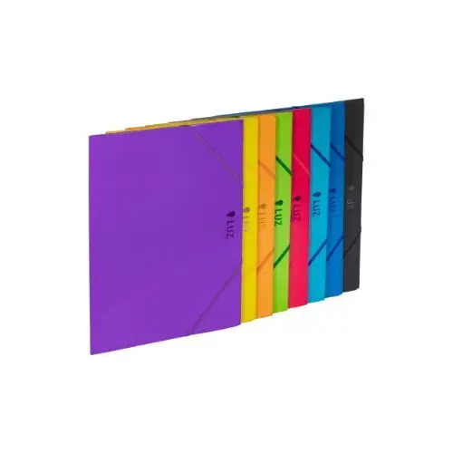 Carpeta Cartón con Goma - 3 Solapas - Tamaño Folio - Brillo Luz..